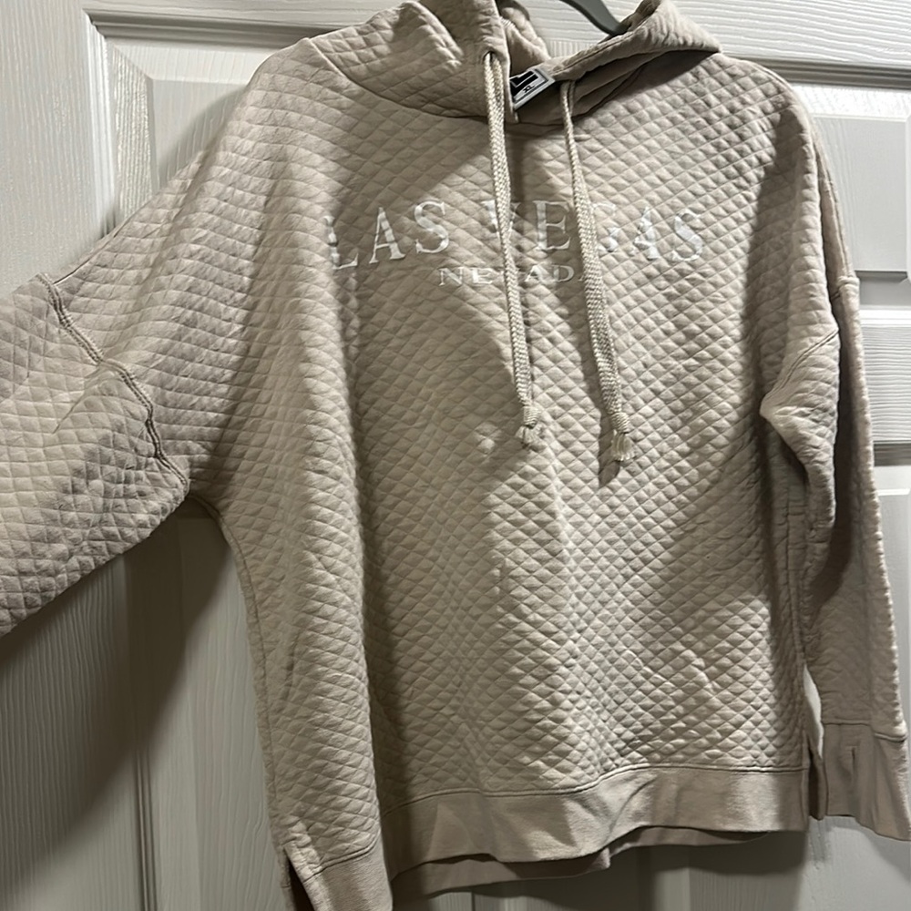Beige Quilted Hoodie